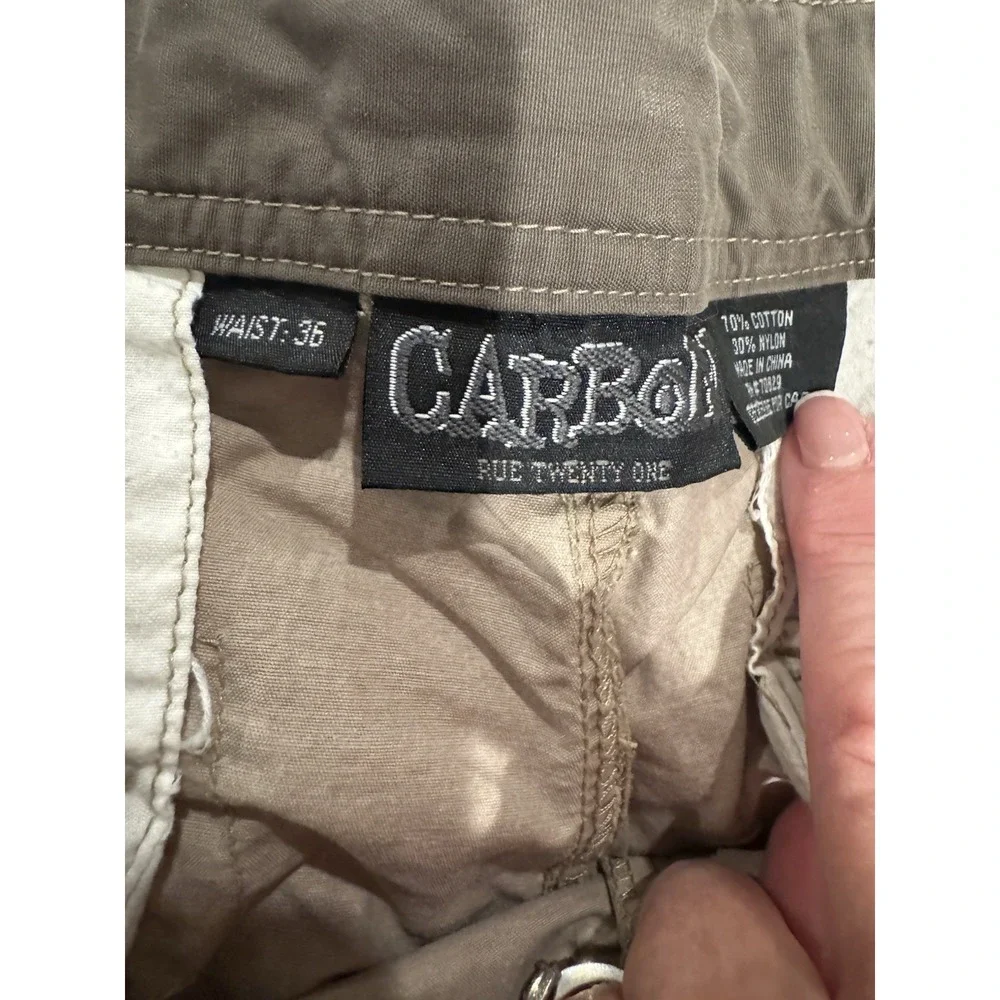 Carbon Cargo Shorts Military Style Loose Fit Multi Pockets Cotton Casual Mens